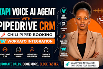 vapi voice ai agent with pipedrive CRM, chili piper booking, workato integration