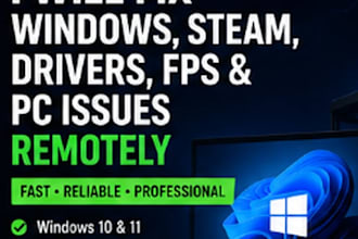 fix windows, steam, GPU drivers, fps and PC issues remotely