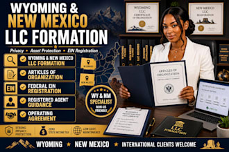 do llc formation, llc registration, ein in wyoming or new mexico