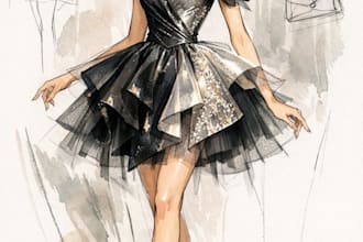 sketch elegant cocktail and party dress designs
