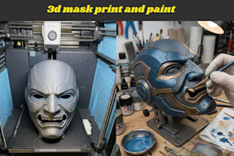 3d print and paint cosplay 3d mask, helmet  cosplay armor, stl file for printing