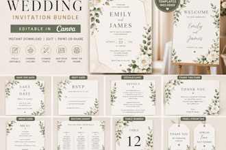 design a modern editable canva wedding invitation template