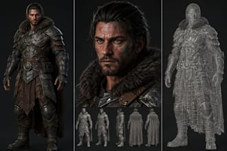 create custom 3d character modeling for rpg games animation and 3d toy design
