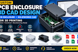 custom pcb enclosure 3d pcb cad enclosure solidworks cad design for 3d printing