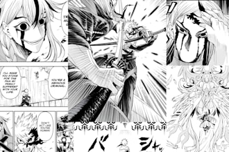 draw action romance nsfw manga comic pages and webtoon as your manga artist