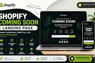 design shopify store opening coming soon waitlist email signup landing page