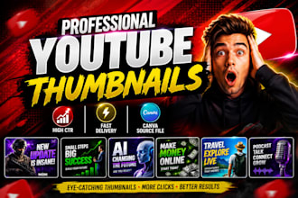 eye catching viral youtube thumbnail with fast delivery