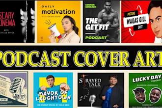 design stunning cartoon style podcast cover art