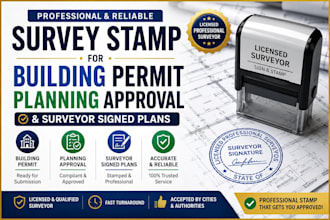 provide survey stamp for building permit, planning approval and surveyor review