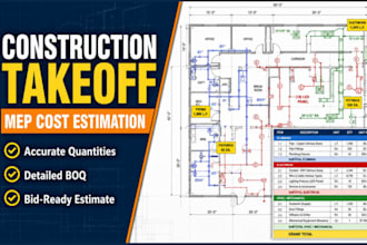 provide accurate material takeoff and cost estimation for mep and contruction