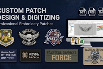 design and digitize custom embroidery patches