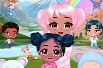 create manga anime character art and illustrated story