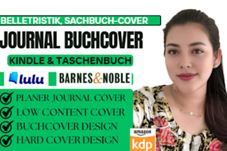 ich werde ihr low content buchcover planer journal cover KDP designen