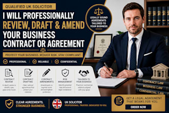 be your UK online lawyer for business contract review, draft legal notices