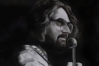 draw a realistic pencil charcoal portrait from your photo and ship physical copy