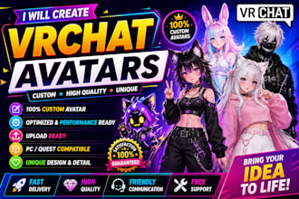 create a custom vrchat avatar for PC, quest and full body tracking