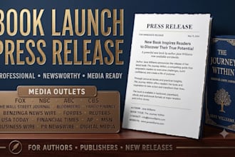 write and publish book launch press release distribution authors book promotion
