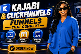 kajabi vsl, clickfunnels webinar sales funnel, landing page design, redesign