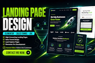 build wordpress landing page design, squeeze page, sales page, or sales funnel