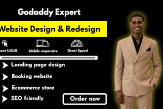 design godaddy business website, godaddy redesign, godaddy design expert