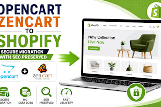 migrate move opencart to shopify transfer zencart store to shopify SEO migration