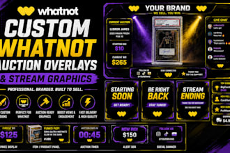 create custom whatnot auction overlays and stream graphics
