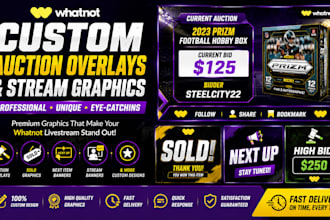 create custom whatnot auction overlays and stream graphics