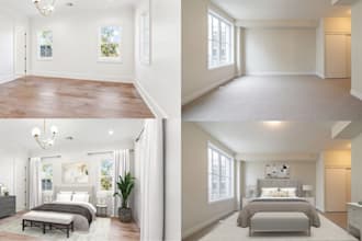 do professional virtual staging for empty room real estate photos