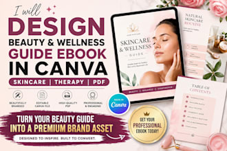 design beauty wellness skincare ebook canva guide therapy workbook branded pdf