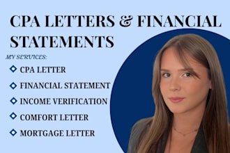 provide CPA letters, income verification letters, and financial statements