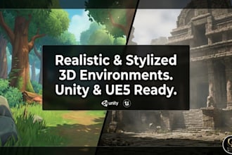 do stylized 3d game environment, unity 3d game environment, level design, map