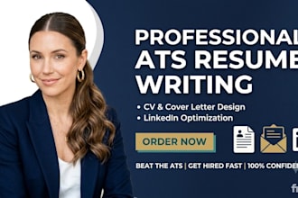 write professional ats resume, CV redesign, cover letter, linkedin profile exper