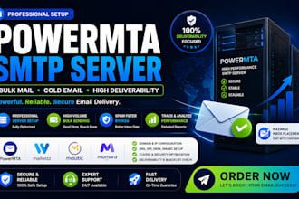 setup powermta smtp server, bulk mail cold email with mailwizz mautic or mumara