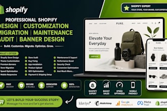 build shopify store design customization migration maintenance audit banner