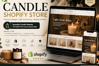design a shopify candle store, candle website, scented candle dropshipping