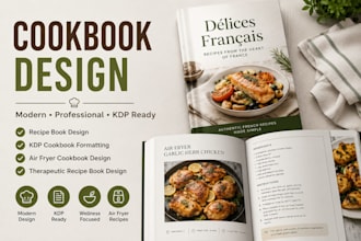 do french kdp cookbook design, recipe book, air fryer, therapeutic recipe book