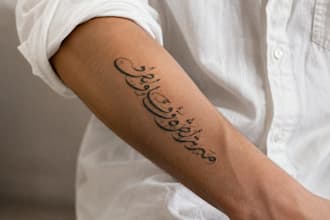 handwrite custom arabic calligraphy for tattoo, quote, artwork
