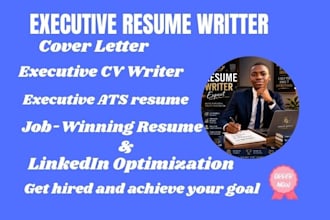 write an ats executive resume, cover letter, linkedin opt