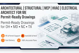 do architectural, structural, hvac, electrical, and mep plan for oh, MD, nc, tx