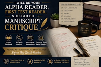 be your alpha reader, first test reader, and detailed manuscript critique