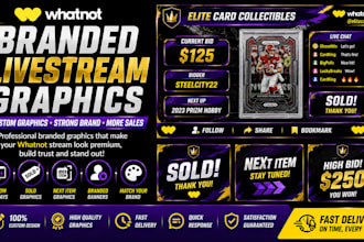 design branded livestream graphics for whatnot sellers