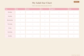 design an islamic ibadah tracker bundle salah quran dhikr printable