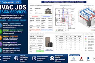 perform acca manual jds hvac load calculations and duct design for permits