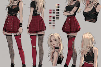 draw character sheet for your character, furry