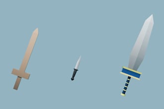 create low poly roblox swords and weapons for your game