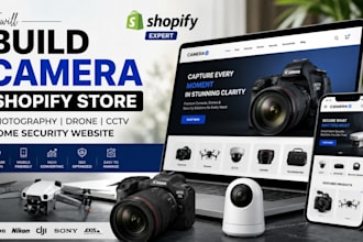 build camera shopify store photography drone cctv home security website