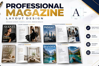 design a professional magazine layout for print and digital