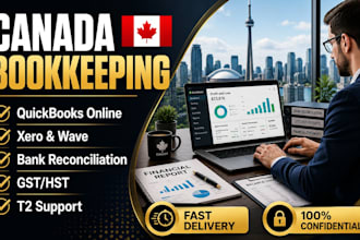 canada bookkeeping quickbooks online xero wave bank reconciliation gst hst t2