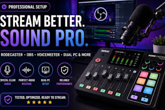 setup rodecaster pro ii, duo, obs and dual PC for professional streaming