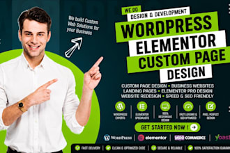 design a custom elementor page or landing page